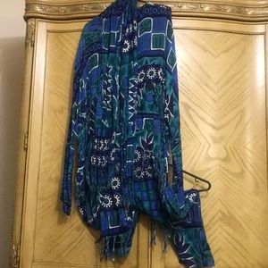 One piece jumpsuit with fringes and scarf